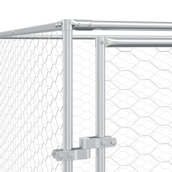 Outdoor-Hundezwinger Silbern 2x2x2 m Verzinkter Stahl