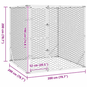 Outdoor-Hundezwinger Silbern 2x2x2 m Verzinkter Stahl