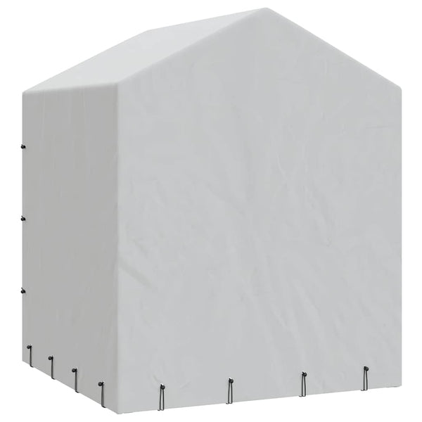 Outdoor-Hundezwinger mit Dach Silber 2x2x2,5 m Verzinkter Stahl