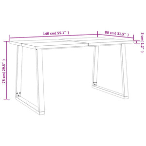 Esstisch Akazie Massivholz Baumkante 140 cm