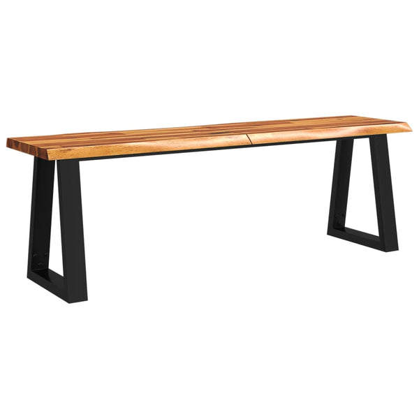 Baumkanten Bank Akazie Massivholz 140 cm
