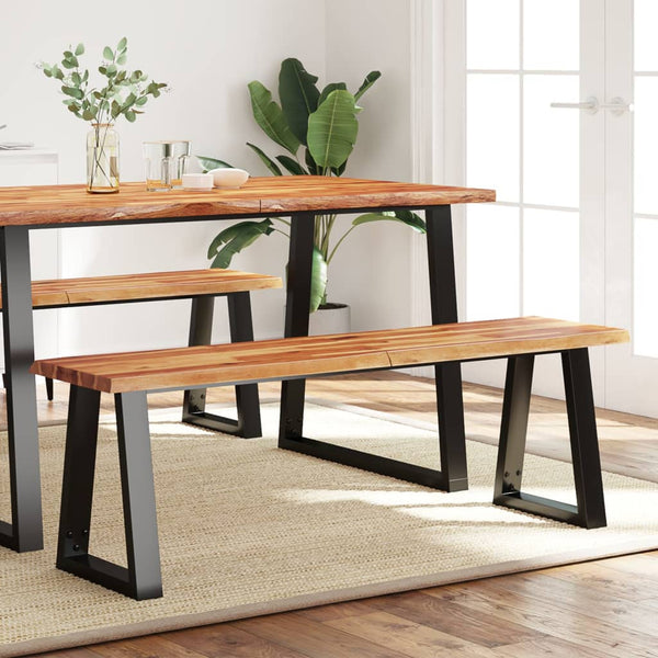 Baumkanten Bank Akazie Massivholz 140 cm