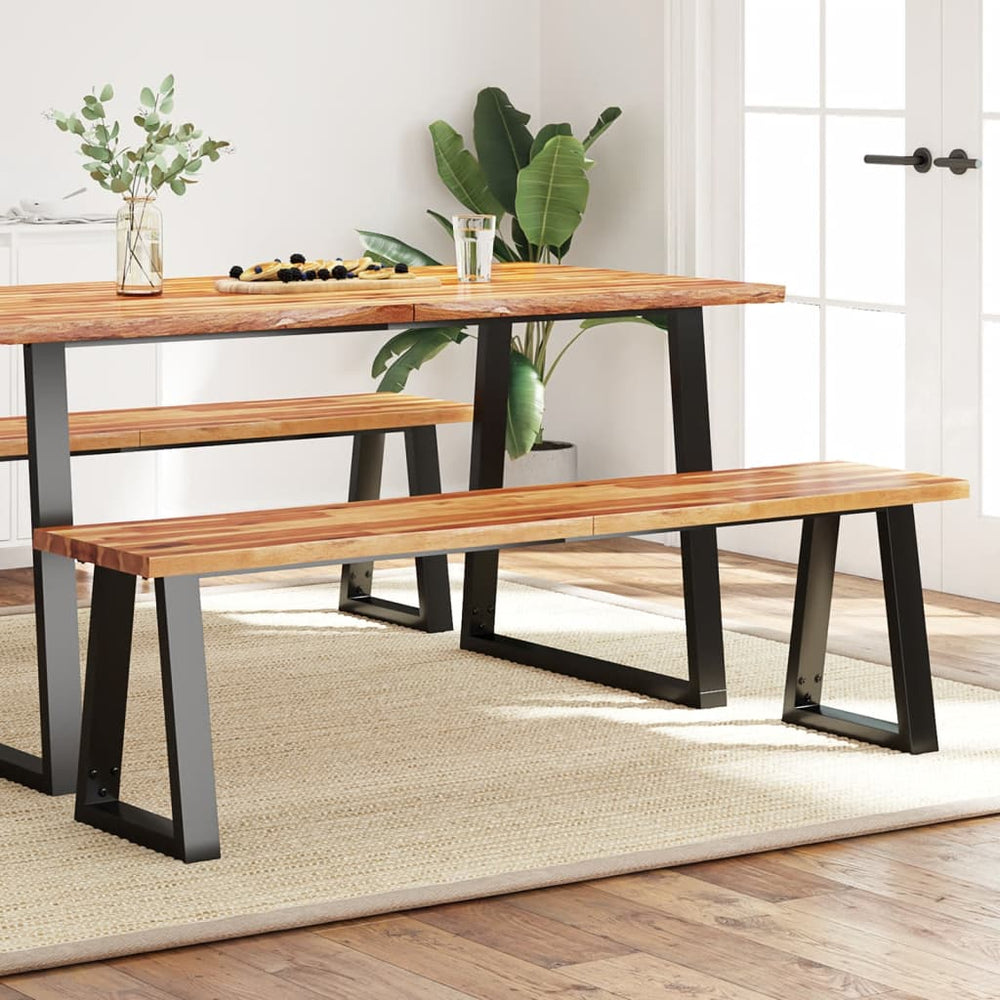 Baumkanten Bank Akazie Massivholz 160cm