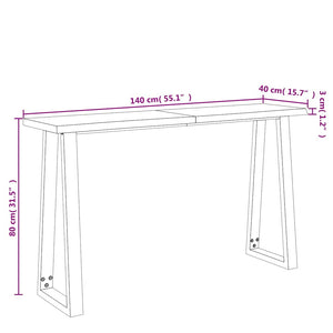 Akazie Konsole Tisch Baumkante 140cm