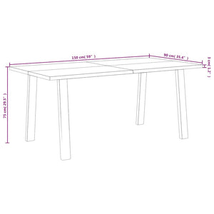 Esstisch Akazie Massivholz 150x90 cm