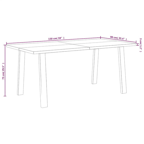 Esstisch Akazie Massivholz 150x90 cm