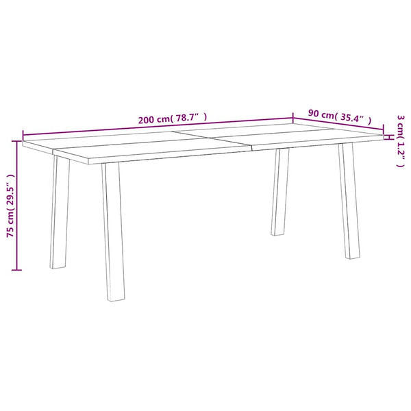 Esstisch Akazie Massivholz 200x90 cm