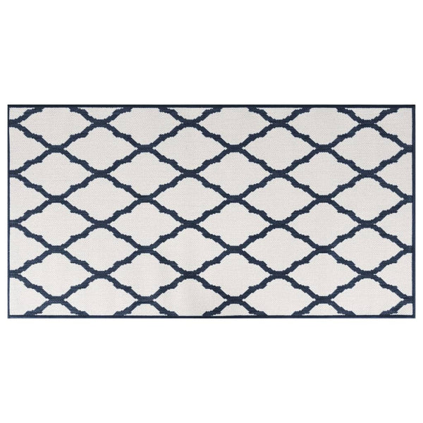 Marineblau-Weißer Outdoor-Teppich 80x150cm