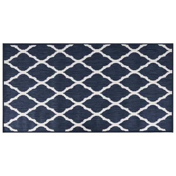 Marineblau-Weißer Outdoor-Teppich 80x150cm