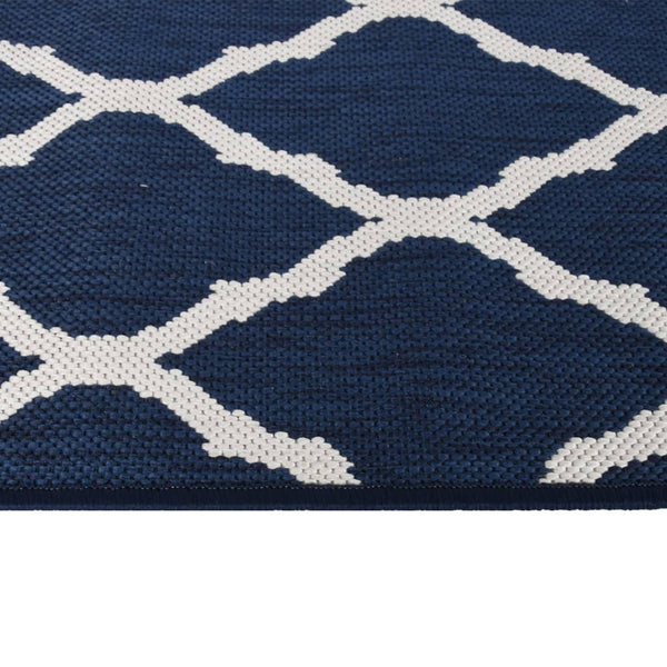 Marineblau-Weißer Outdoor-Teppich 80x150cm