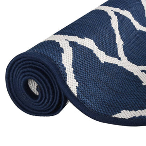 Marineblau-Weißer Outdoor-Teppich 80x150cm