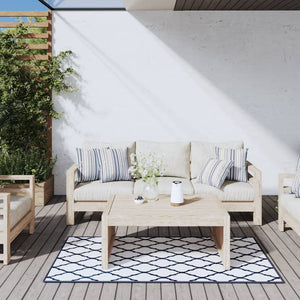 Marineblau-Weißer Outdoor-Teppich 80x150cm
