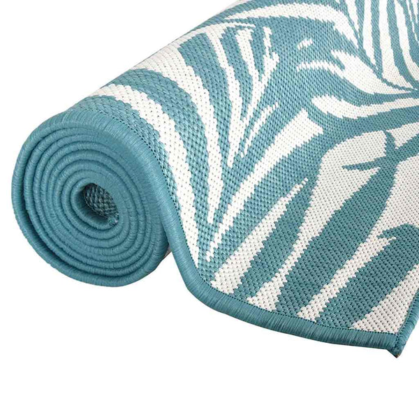 Aquablauer Outdoor-Teppich, 80x150 cm, beidseitig