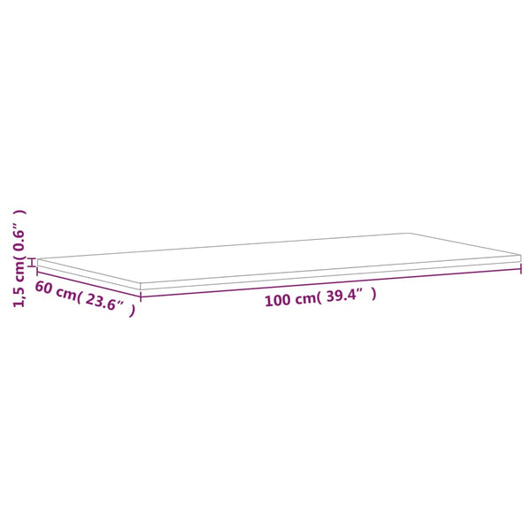 Massivholz Tischplatte Buche 100x60 cm