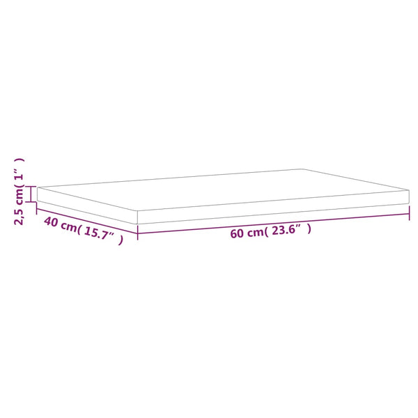Massivholz Tischplatte Buche 60x40 cm