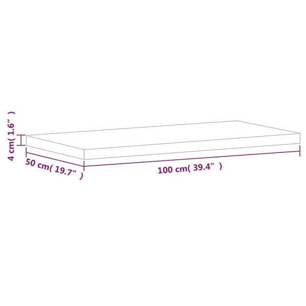 Massivholz Tischplatte Buche 100x50 cm