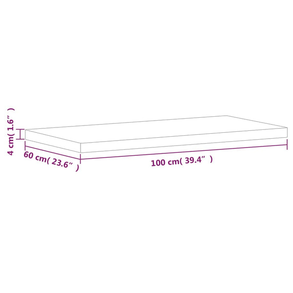 Massivholz Tischplatte Buche 100x60 cm