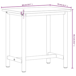 Werkbank Buche Massivholz 80x55 cm