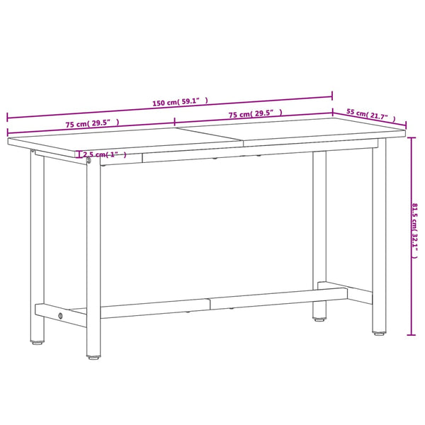 Werkbank Buche Massivholz 150 cm