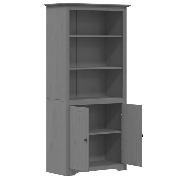 Bücherregal Grau Kiefer Massivholz 82x173cm