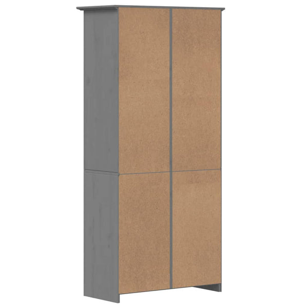 Bücherregal Grau Kiefer Massivholz 82x173cm
