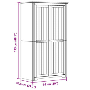 Kleiderschrank Kiefer Weiß/Braun 99x53,5x173 cm