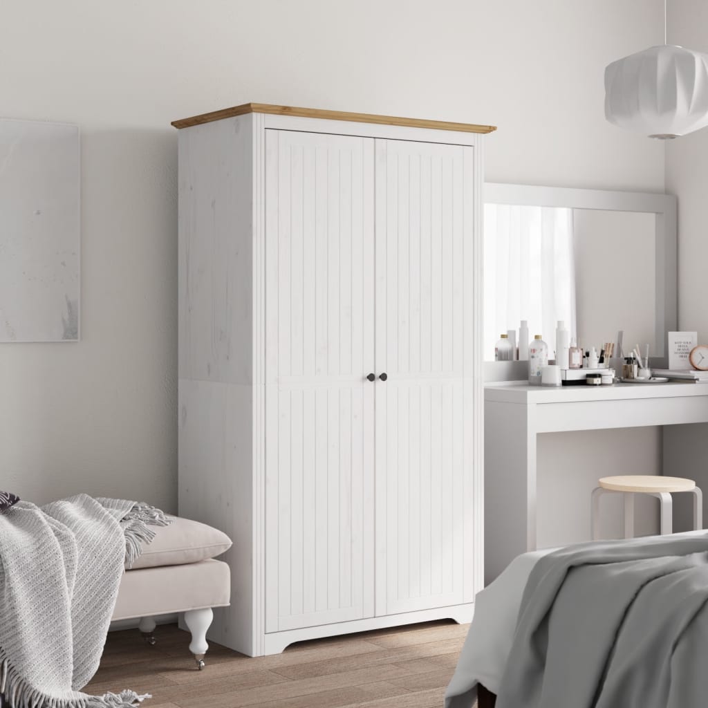 Kleiderschrank Kiefer Weiß/Braun 99x53,5x173 cm