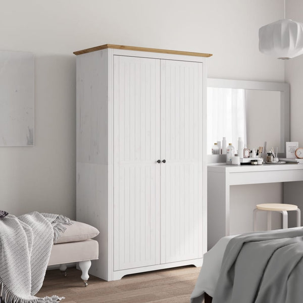 Kleiderschrank Kiefer Weiß/Braun 99x53,5x173 cm