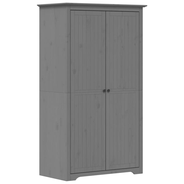 Kleiderschrank Grau Kiefer Massivholz 99x53,5x173 cm