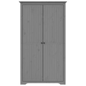 Kleiderschrank Grau Kiefer Massivholz 99x53,5x173 cm