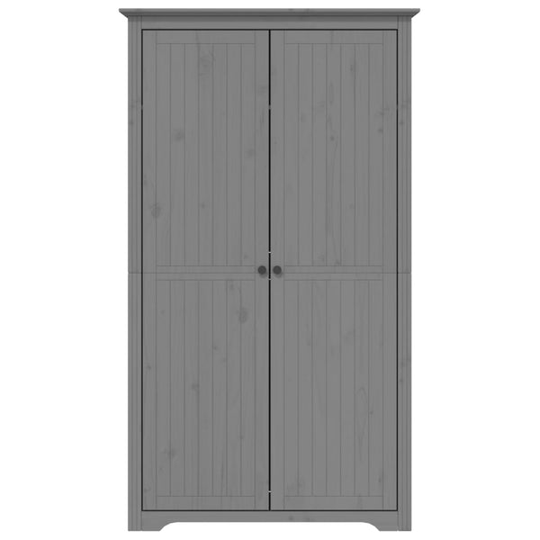 Kleiderschrank Grau Kiefer Massivholz 99x53,5x173 cm