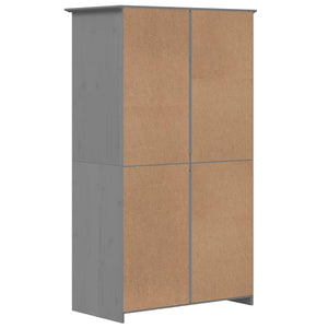 Kleiderschrank Grau Kiefer Massivholz 99x53,5x173 cm