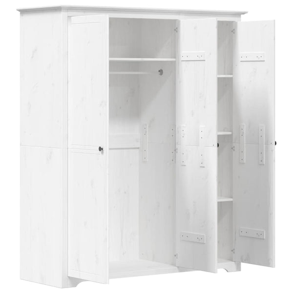 Kleiderschrank BODO Weiß Kiefer Massivholz