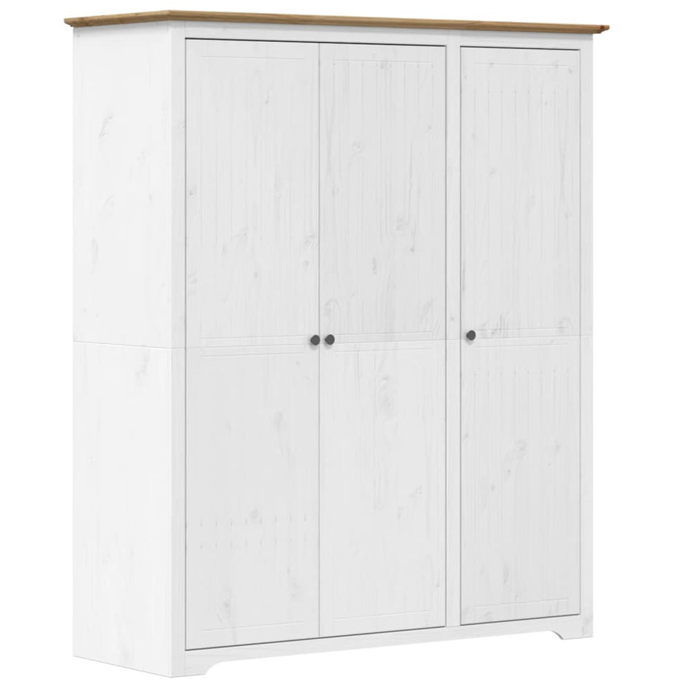 Kleiderschrank Kiefer Weiß/Braun 146 cm