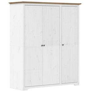 Kleiderschrank Kiefer Weiß/Braun 146 cm