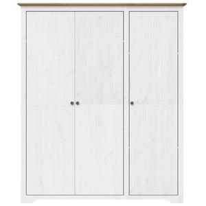 Kleiderschrank Kiefer Weiß/Braun 146 cm