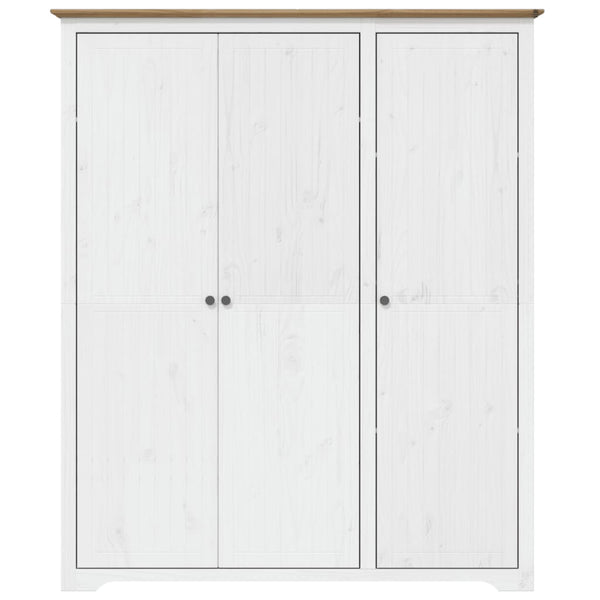 Kleiderschrank Kiefer Weiß/Braun 146 cm