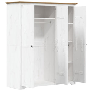 Kleiderschrank Kiefer Weiß/Braun 146 cm