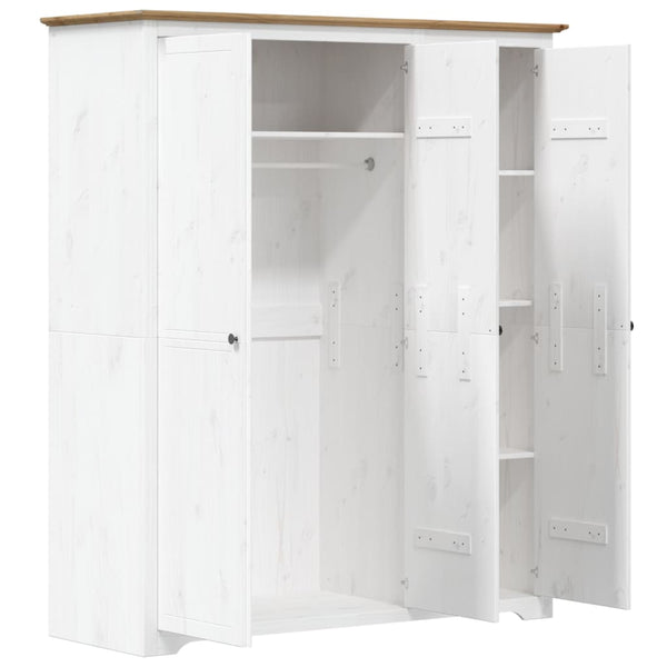 Kleiderschrank Kiefer Weiß/Braun 146 cm
