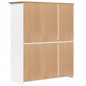 Kleiderschrank Kiefer Weiß/Braun 146 cm