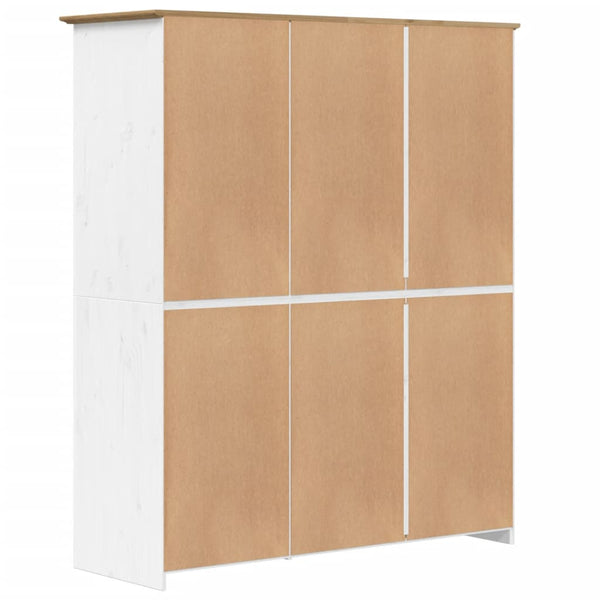 Kleiderschrank Kiefer Weiß/Braun 146 cm