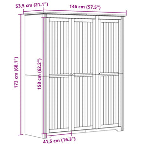 Kleiderschrank Kiefer Weiß/Braun 146 cm