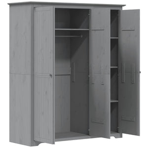 vidaXL Armoire BODO Gris 146x53,5x173 cm Bois de pin massif