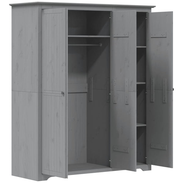 vidaXL Armoire BODO Gris 146x53,5x173 cm Bois de pin massif