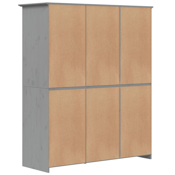 vidaXL Armoire BODO Gris 146x53,5x173 cm Bois de pin massif