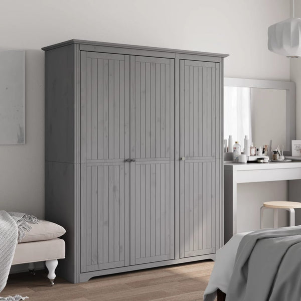 vidaXL Armoire BODO Gris 146x53,5x173 cm Bois de pin massif