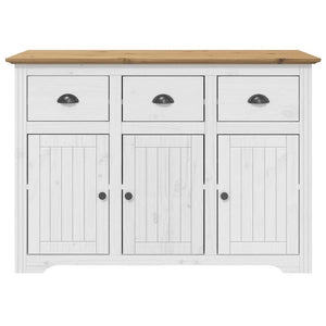 Sideboard Kiefer Massivholz Weiß/Braun 115,5 cm
