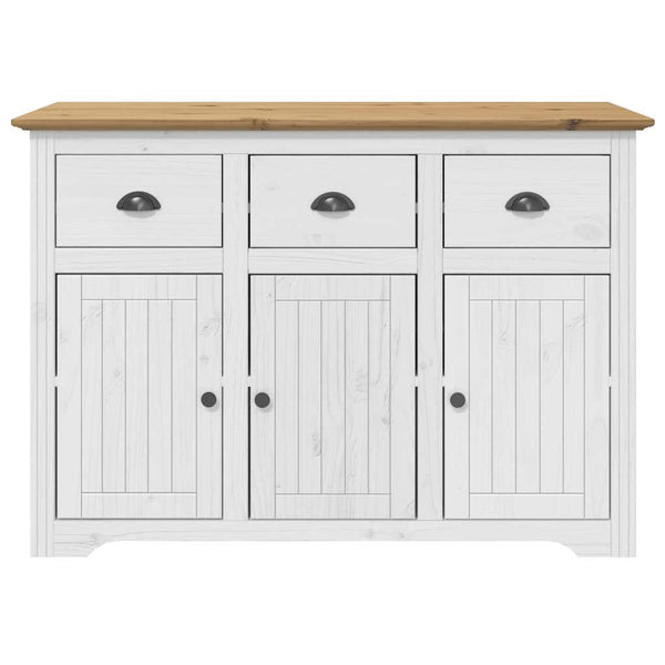 Sideboard Kiefer Massivholz Weiß/Braun 115,5 cm