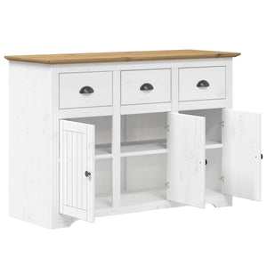 Sideboard Kiefer Massivholz Weiß/Braun 115,5 cm