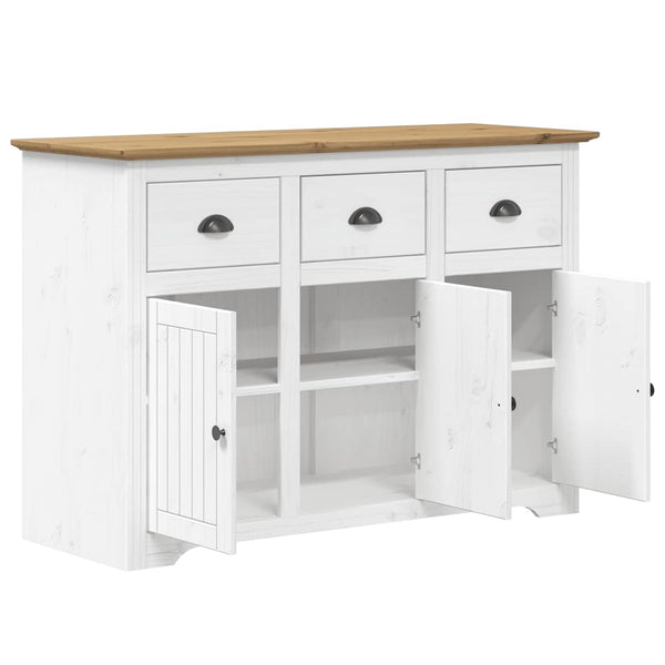 Sideboard Kiefer Massivholz Weiß/Braun 115,5 cm
